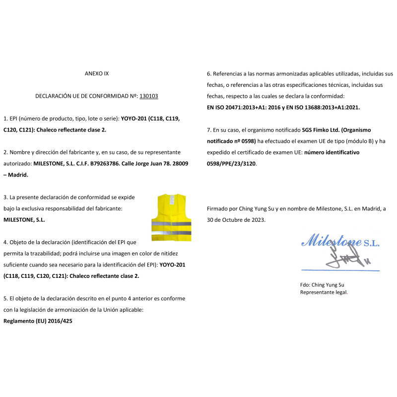 DECLARACION DE CONFORMIDAD